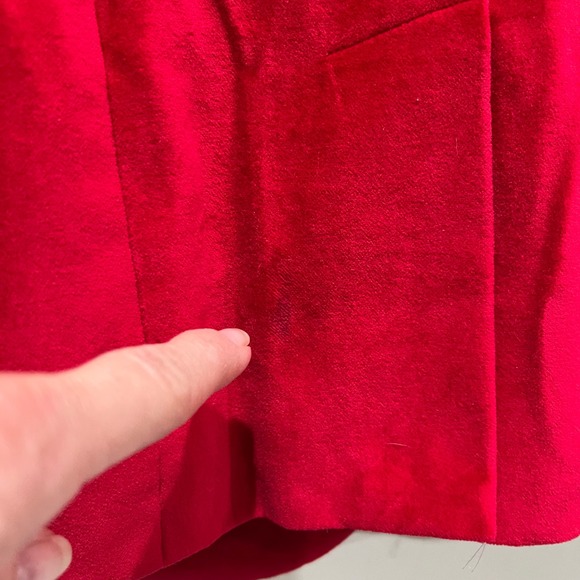 Talbots Aberdeen Red Velvet Blazer 10P Jacket Gold Button Holiday Classic Petite - Picture 8 of 9